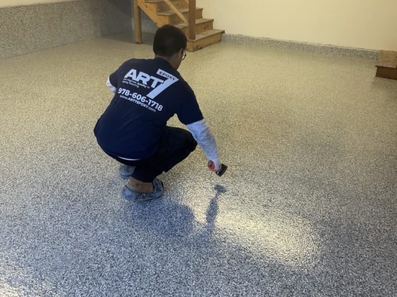 epoxy flake garage floor hudson nh