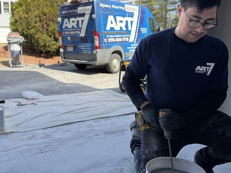 epoxy flake garage floor derry nh